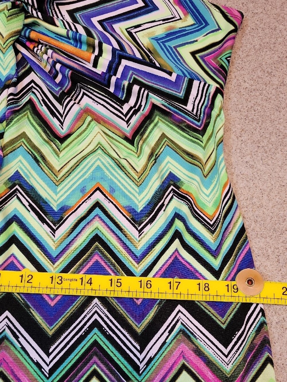 Notations Chevron Print Sleeveless Shift Dress Multicolor Zig Zag Stretch Size L - Picture 10 of 10